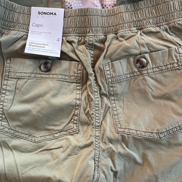 🌸 5 for $25 // Sonoma Olive Green Capri Pants Size 4 - Picture 3 of 6